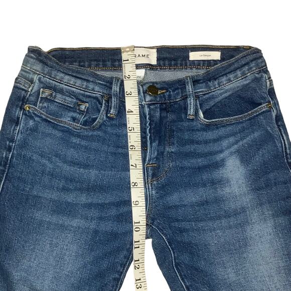 Frame - Le Garcon Mid-Rise Boyfriend Jean in Medium Blue Riley-size 24 - Picture 13 of 14